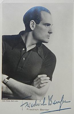 Foto einer Autogrammkarte von Friedrich Benfer Foto einer Autogrammkarte von Friedrich Benfer