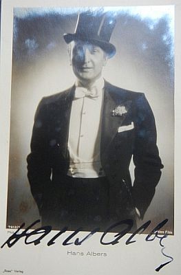 Foto einer Autogrammkarte von Hans Albers Foto einer Autogrammkarte von Hans Albers