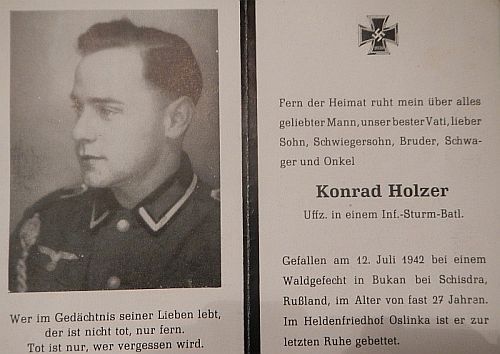 Foto der Trauerkarte Konrad Holzer